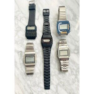Vintage LED Watch Lot 2 Seiko 1 Texas Instruments 1 Sharp Calculator 1 Wrangler